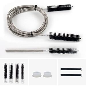 JAKIA CPAP Hose Tube Cleaning Brush Kit_4 Brush Heads Detachable and Replaceable_ 7 ft Steel Spring Brush Strong and Flexible