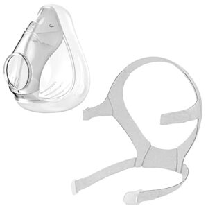 replacement full face cushion with headgear for f20 – extra soft cushion and strap with quick-disconnect clips supplies for better using experience