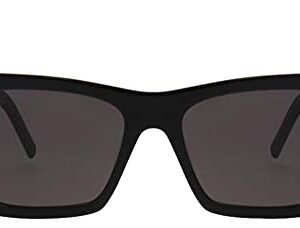 SAINT LAURENT Women's Narrow Cat Eye Sunglasses, Shiny Black/Grey Green, One Size