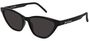 saint laurent women’s sl333 sunglasses, shiny black, one size