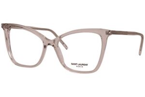 saint laurent sl386 003 eyeglasses women’s beige/transparent optical frame 53mm