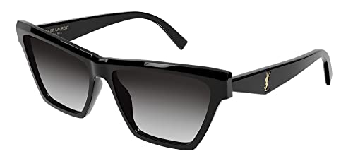 SAINT LAURENT Women's SL M103 Sunglasses, Black-Black-Grey, One Size