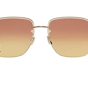 SAINT LAURENT Women's SL 312 Square Metal Sunglasses, Gold/Gold Orange, One Size