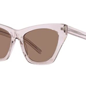 SAINT LAURENT Women's Kate Cat Eye Sunglasses, Nude Nude Brown, One Size