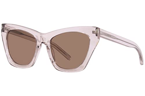 SAINT LAURENT Women's Kate Cat Eye Sunglasses, Nude Nude Brown, One Size