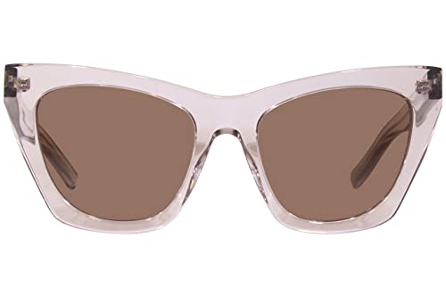 SAINT LAURENT Women's Kate Cat Eye Sunglasses, Nude Nude Brown, One Size