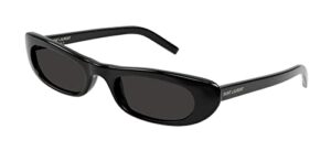 saint laurent women’s sl 557 shade sunglasses, black-black-black, one size
