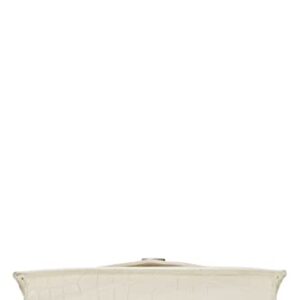 Yves Saint Laurent, Pre-Loved White Grained Calfskin Envelope Wallet-On-Chain (WOC), White