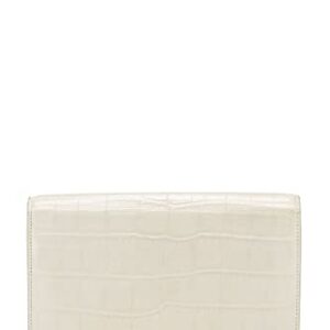 Yves Saint Laurent, Pre-Loved White Grained Calfskin Envelope Wallet-On-Chain (WOC), White