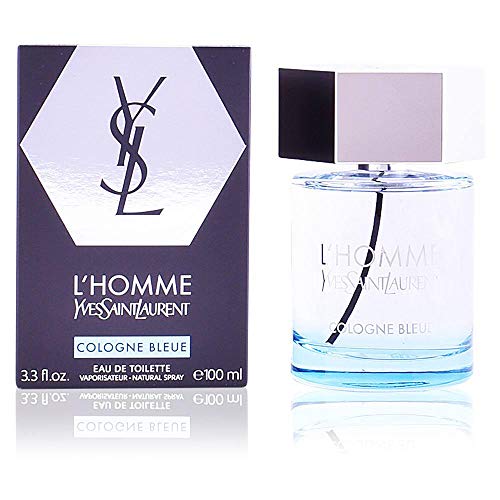 Yves Saint Laurent L'homme Cologne Bleue For Men Eau De Toilette Spray, Multicolor, aromatic aquatic, 3.3 Fl Oz