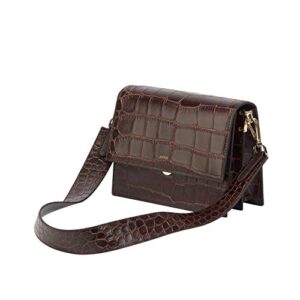 jw pei women’s mini flap crossbody (brown)