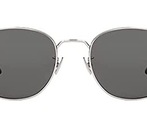 SAINT LAURENT Women's Classic Soft Square Metal Sunglasses, Silver/Grey, One Size