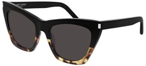 saint laurent women’s kate sunglasses, havana/black/black, one size