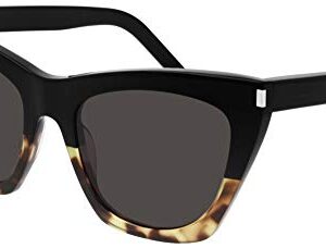 SAINT LAURENT Women's Kate Sunglasses, Havana/Black/Black, One Size