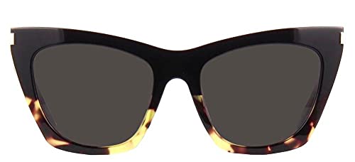 SAINT LAURENT Women's Kate Sunglasses, Havana/Black/Black, One Size