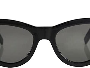 SAINT LAURENT Women's Glam Cat Eye Sunglasses, Black Black Grey, One Size