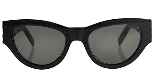 SAINT LAURENT Women's Glam Cat Eye Sunglasses, Black Black Grey, One Size