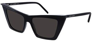 saint laurent women’s sl372 sunglasses, black/black/black, one size