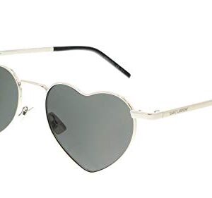 SAINT LAURENT SL 301 Loulou Shiny Silver/Grey Solid One Size