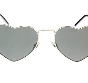 SAINT LAURENT SL 301 Loulou Shiny Silver/Grey Solid One Size