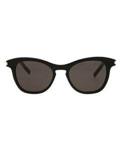 saint laurent women’s sl356 sunglasses, black/black/black, one size