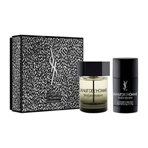 Yves Saint Laurent La Nuit De LHomme Men 2 Pc Gift Set 3.3oz EDT Spray, 2.6oz Deodorant Stick,3.3