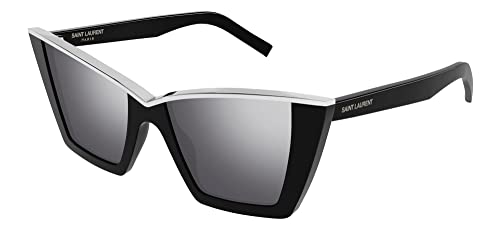 SAINT LAURENT SL-570 002 Sunglasses Women's Black/Silver Butterfly Shape 54mm