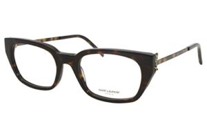 saint laurent cateye eyeglasses sl m48 004 havana/gold 51mm ysl