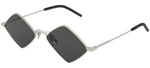saint laurent sl302 001 silver lisa square sunglasses lens category 3 size 55mm