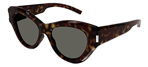 SAINT LAURENT Women's SL 506 Sunglasses, Havana-Havana-Grey, One Size
