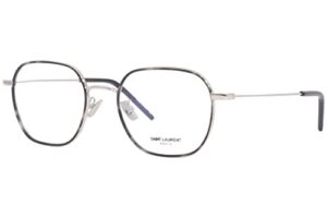 saint laurent sl 397/f 002 silver metal square eyeglasses 52mm