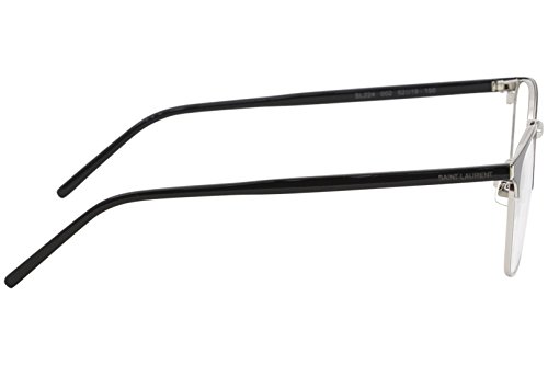 Saint Laurent SL 224 002 Black Silver Metal Square Eyeglasses 52mm