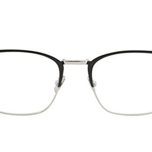 Saint Laurent SL 224 002 Black Silver Metal Square Eyeglasses 52mm