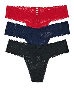 victoria’s secret the lacie thong panty set of 3 small red cross / ensign cross / black cross