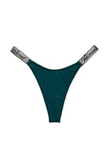 victoria’s secret very sexy shine strap thong panty, deepest green, small