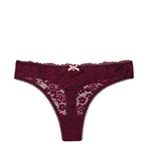 Victoria's Secret Body by Victoria Lace Front Thong Panty, Kir Burgundy, X-Large