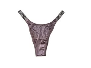 victoria’s secret very sexy rhinestones bombshell shine strap brazilian panty color purple size medium new