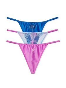 victoria’s secret 3 pack malibu v-string panty multicolor size large new
