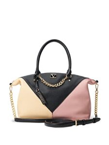 victoria’s secret blush colorblock borsa shopping satchel purse (blush colorblock)