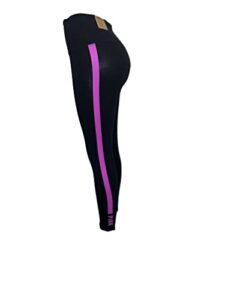 victoria’s secret pink active high waist full length cotton legging black/purple size large new