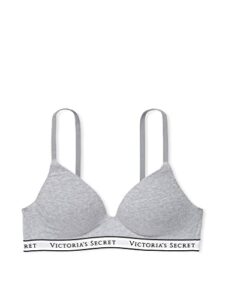 victoria’s secret lightly-lined wireless t-shirt bra, medium heather gray, 34b