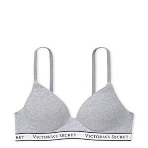 Victoria's Secret Lightly-Lined Wireless T-Shirt Bra, Medium Heather Gray, 34B