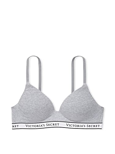 Victoria's Secret Lightly-Lined Wireless T-Shirt Bra, Medium Heather Gray, 34B