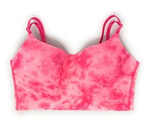 victoria’s secret pink loungin’ scoop lightly lined bra, medium, pink tie-dye