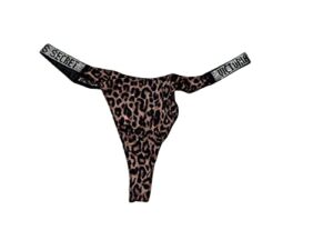 victoria’s secret very sexy rhinestones bombshell shine strap thong panty color leopard size x-large new