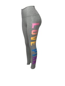 victoria’s secret pink active high waist full length cotton legging color gray size x-large new