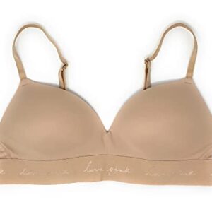 Victoria's Secret Pink Wear Everywhere Wireless Push-Up Bra 34B Nude Solid