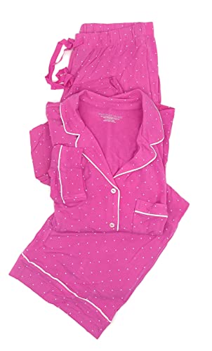 Victoria's Secret Heavenly Modal PJ Pajama Set, Hot Pink/Dots, Medium