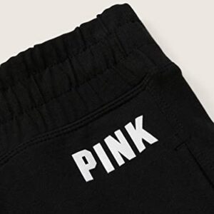 Victoria's Secret Pink Cotton High Waist Joggers, Pure Black, Medium