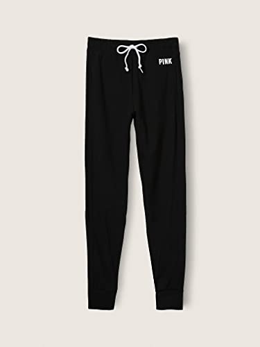 Victoria's Secret Pink Cotton High Waist Joggers, Pure Black, Medium